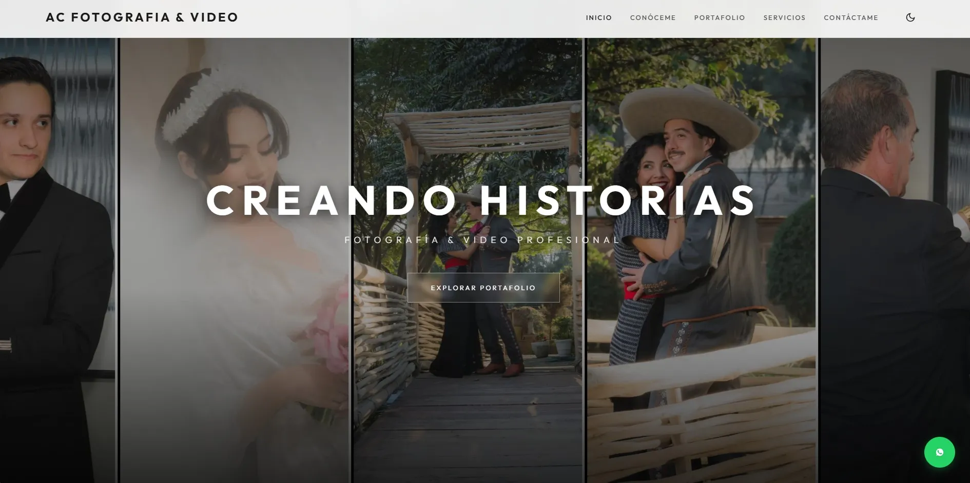 Plataforma web profesional para servicios de fotografía y video. Incluye un CMS personalizado a medida, diseñado pa...